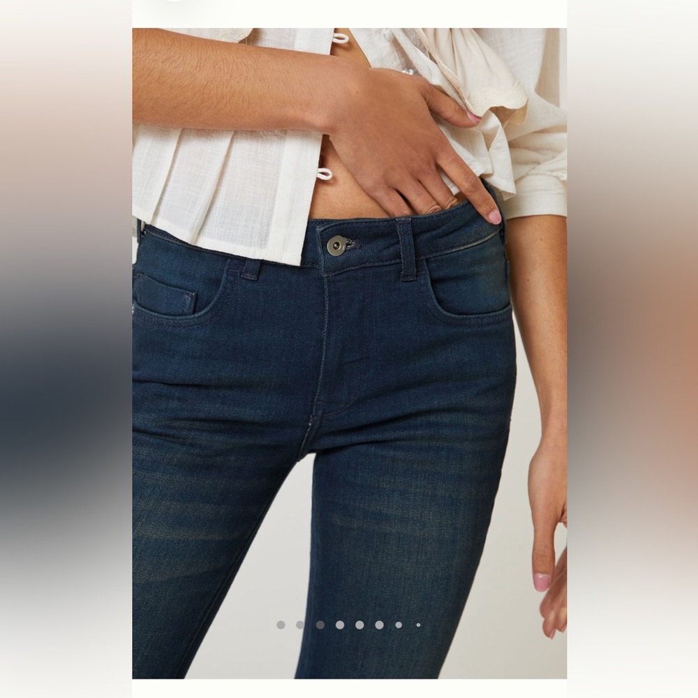 Pilcro Women's Dark Blue Flare Jeans - Picture 6 of 12